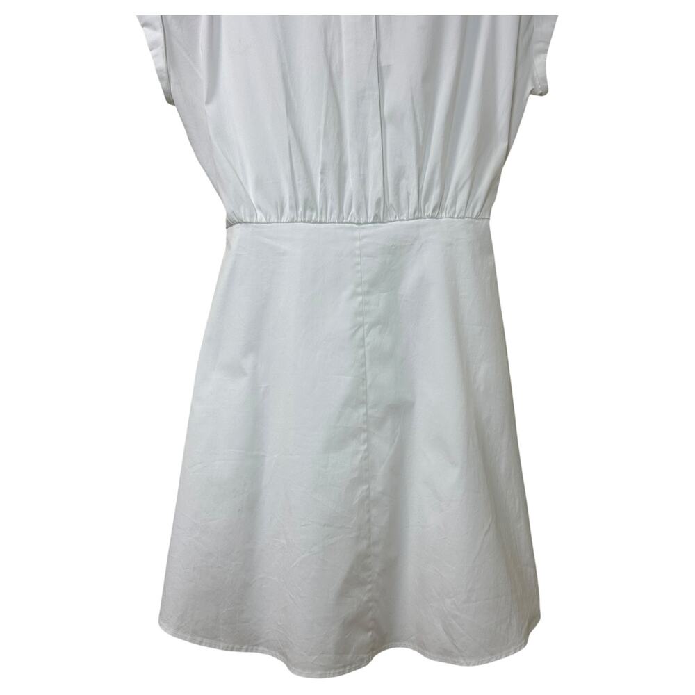 Veronica Beard NWT 'Aimee' Mini Shirt-Dress Wrap-Tie Front Collared White Size 4 - Picture 10 of 11